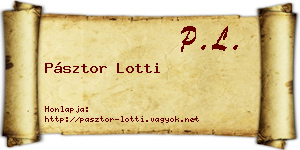 Pásztor Lotti névjegykártya